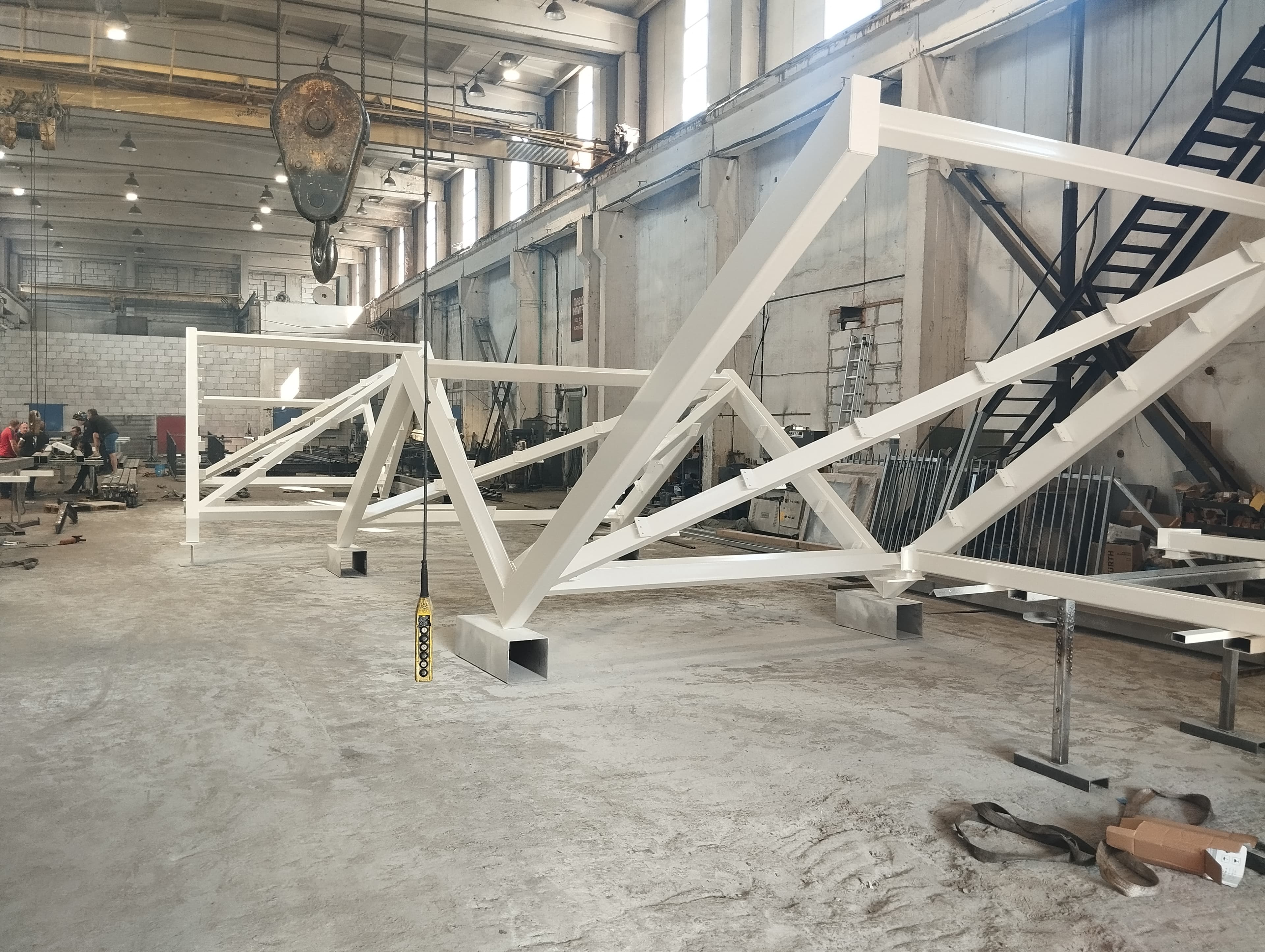 Steel structure construction site